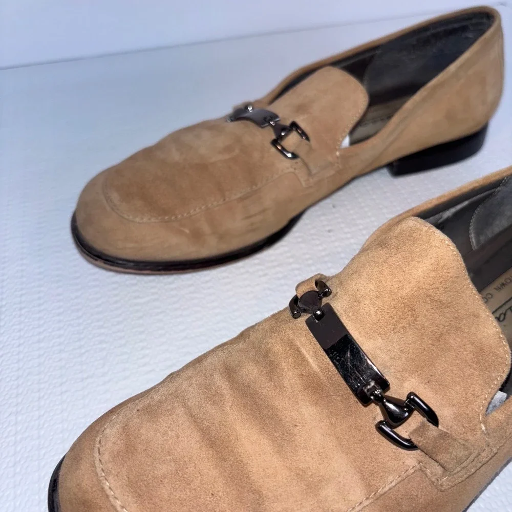 Loafers Caressa Crosstown‎ Collection Suede Leather Tan Brown Flats Shoes 9M